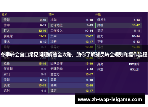 冬季转会窗口常见问题解答全攻略，助你了解球员转会规则和操作流程